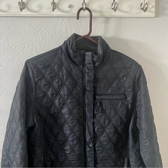 Eddie Bauer Black Quilted Fleece-Lined Jacket - Picture 2 of 6